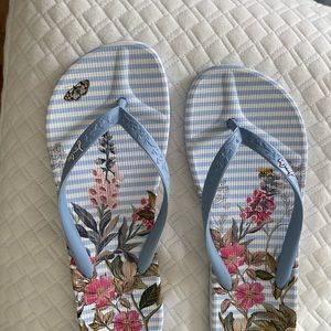Joules BRAND NEW!!! blue and white flip flops size 7